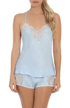 In Bloom By Jonquil Delano Satin Short Pajamas In Blue