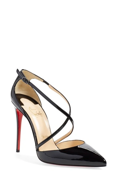 nyt år mælk rynker Christian Louboutin Cross Blake 100mm Patent Red Sole Pump, Black In Black  Patent | ModeSens