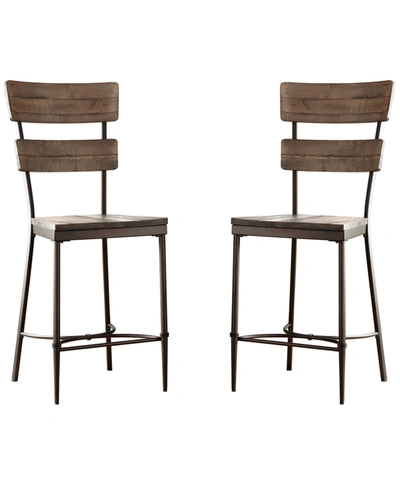 Hillsdale Jennings Non-swivel Counter Stool, Set Of 2 In Brown