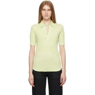 Helmut Lang Skinny Base Cotton Polo Shirt In Light Green