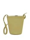 Mansur Gavriel Mini Zip Bucket Leather Bag In Lime