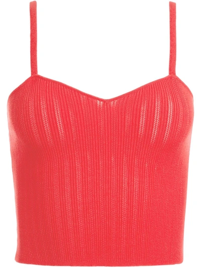 Alice And Olivia Lauretta Sleeveless Knit Cami In Red