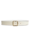 Rag & Bone Watch Leather Belt In Antique White