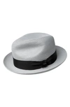 Bailey Craig Woven Fedora In Grey