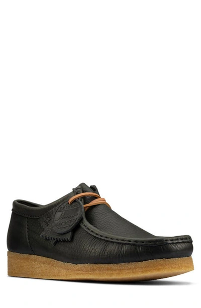 Clarksr Clarks® 'wallabee' Moc Toe Derby In Black Natural Leather