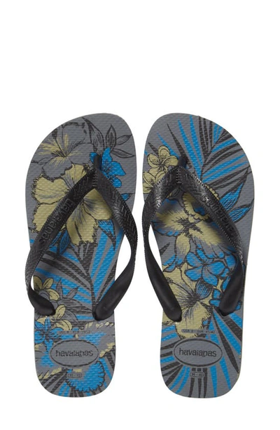 Havaianas Aloha Flip Flop In Steel Grey