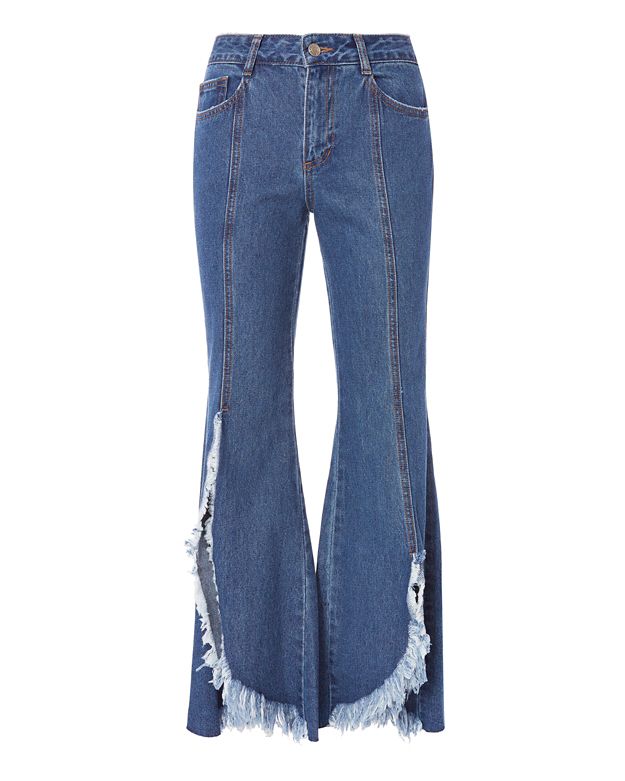 Sjyp Front Split Flare Leg Jeans | ModeSens