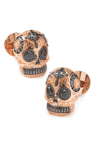Cufflinks, Inc Day Of The Dead Cuff Links In Rose Gold