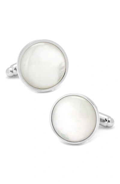 Cufflinks, Inc Mother Of Pearl Cuff Links In White