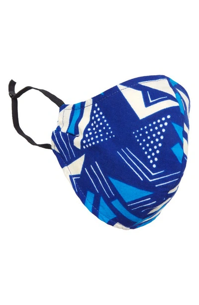Diop Adult Print Contoured Face Mask In Blue