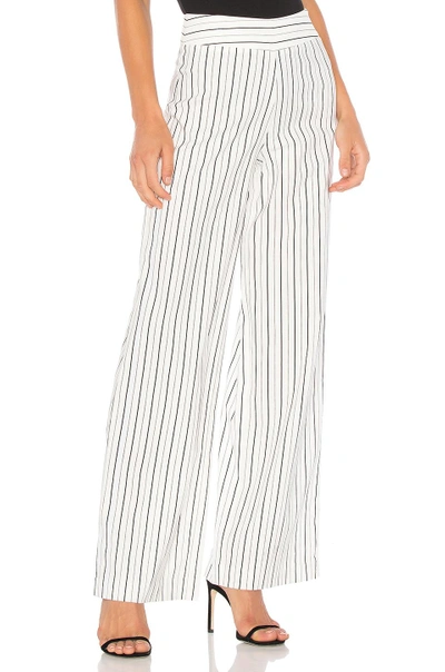Blaque Label Striped Wide Leg Pant In White