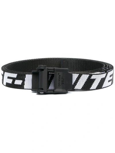 Off-white Industrial Belt In Black And White Nylon