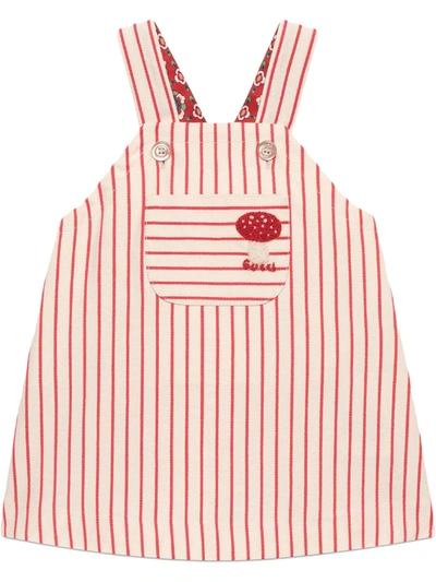 Gucci Babies' Striped Cotton Dungaree Dress 36 Months In Red