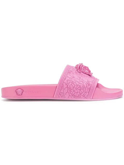 pink versace slides