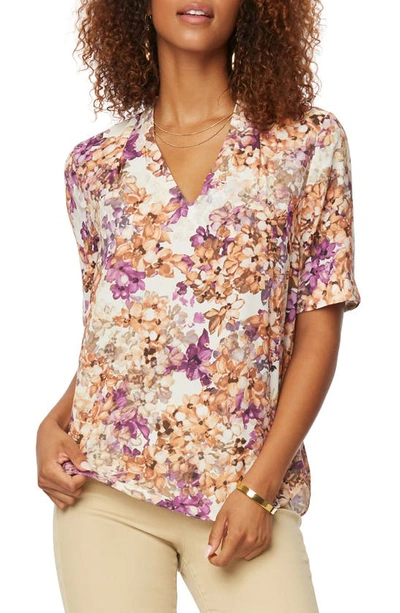 Nydj Charming Oversized V-neck Top In Newberry Springs