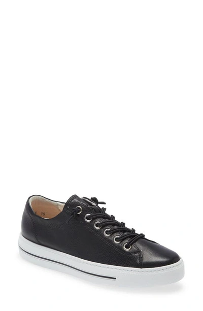Paul Green Hadley Platform Sneaker In Black Leather