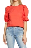 English Factory Puff Sleeve Top In Red