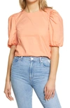 English Factory Puff Sleeve Top In Coral