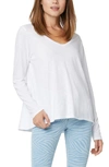 Nydj Twist Neck Long Sleeve T-shirt In Optic White