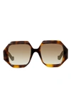 Loewe Women's Geometric Sunglasses, 54mm In Milky Tan/ Milky Dark Grey/brown