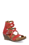 Miz Mooz 'shay' Wedge Sandal In Scarlet Na Leather