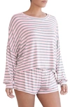 Honeydew Intimates All American Long Sleeve Shortie Pajamas In Pop Stripe