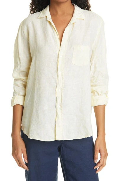 Frank & Eileen Eileen Woven Button-up Shirt In Yellow Linen