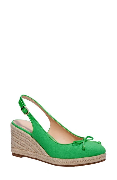 Kate Spade Panama Nights Canvas Wedge Sandals In Green Jay Canvas