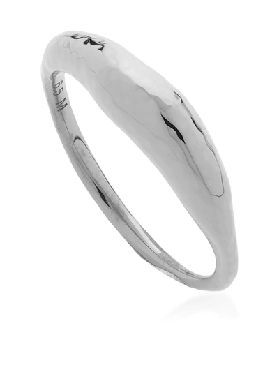 Monica Vinader Dea Hammered-effect Ring In Silver