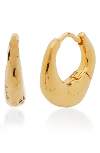 Monica Vinader Deia Huggie Hoop Earrings In Yellow Gold