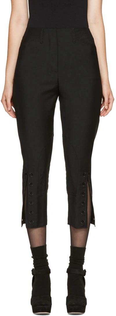 Fendi Tapered-leg Cropped Mohair-blend Trousers In Black