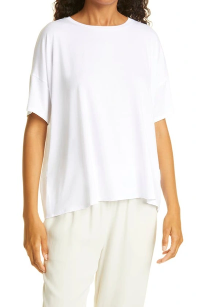 Eileen Fisher Crewneck Boxy Top In White