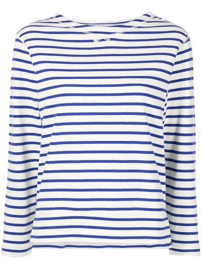 Alex Mill Lakeside Striped Cotton-jersey Top In White/blue