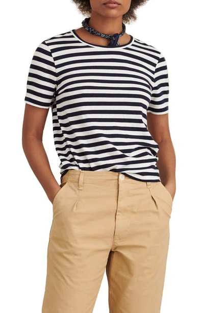 Alex Mill Frankie Stripe T-shirt In Navy/ White