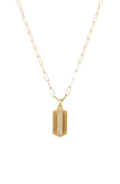 Sethi Couture Large Maya Diamond Pendant Necklace In Yellow Gold