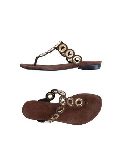 Barbara Bui Toe Strap Sandals In Cocoa