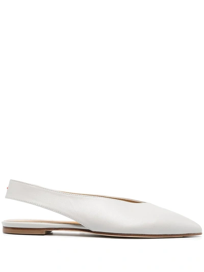 Aeyde Grey Maia Pointed Ballerinas In Grey