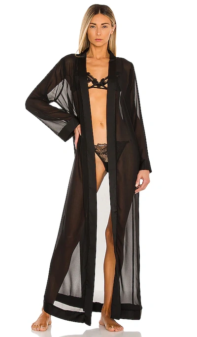 Bluebella Marcella Long Kimono Robe In Black