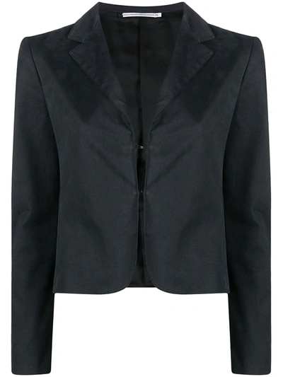 Pre-owned Fendi 1990 Single-breasted Cropped Jacket In Blue