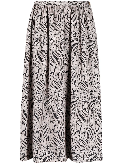 Pre-owned Giorgio Armani 1990s Abstract Print Pleated Skirt In Pink