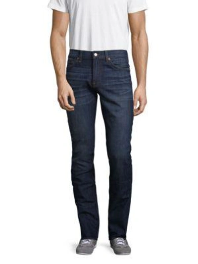 7 For All Mankind Standard Straight-leg Jeans In Dark Blue