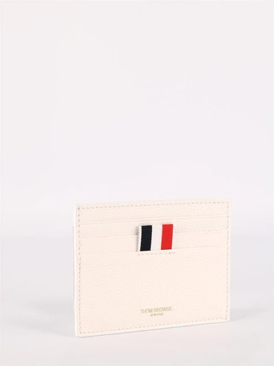 Thom Browne White Leather Card Holder