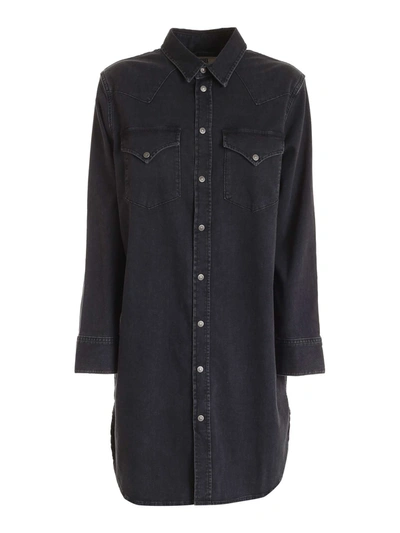 Diesel De-blanche Shirt Dress In Black