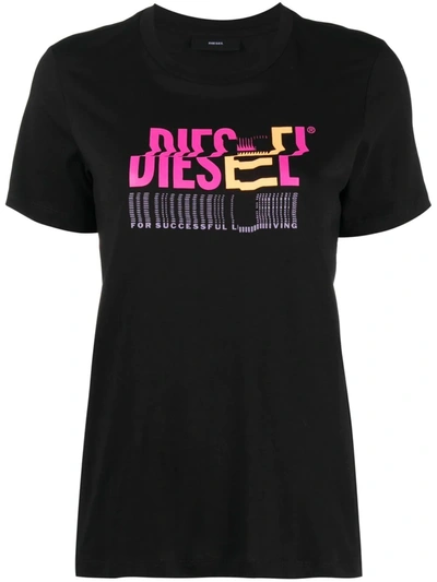Diesel For Successful Living Cotton T-shirt In Black