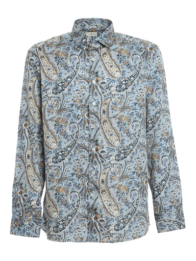 Etro Paisly Cotton Shirt In Light Blue