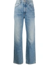 Slvrlake Sophie Ripped Mid Rise Straight Leg Jeans In Thunder Road