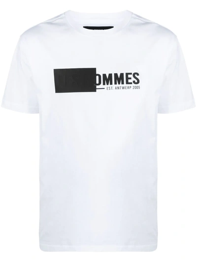 Les Hommes Regular T-shirt W/print On Front In White