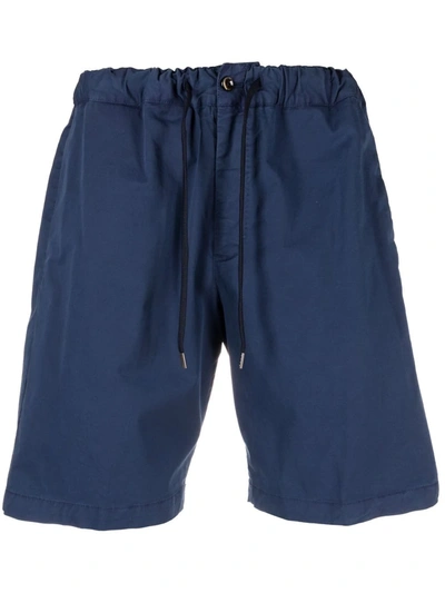 Pt01 Business Stretch Cotton Shorts In Blue