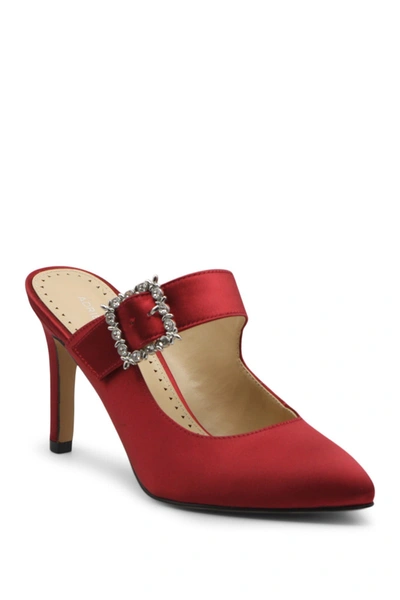 Adrienne Vittadini Women's Noele Satin Mules Women's Shoes In Red-st