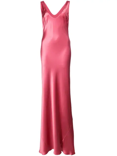 Galvan Pink Bias Slip Dress